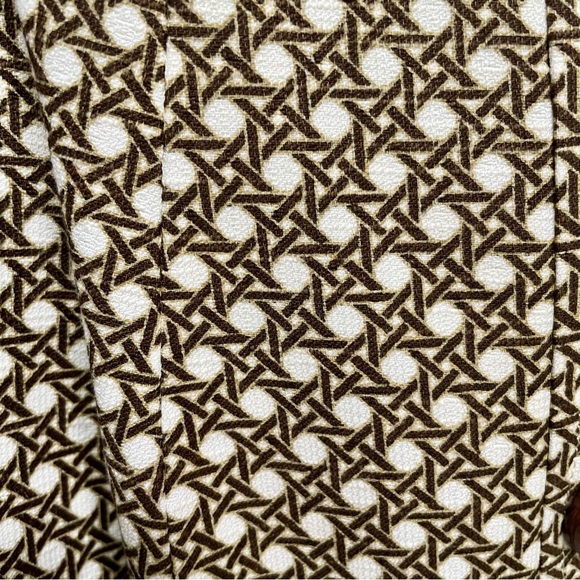 Talbots Rattan Cane Print 100% Cotton Fully Lined Button Up Jacket Office Work - Picture 12 of 12